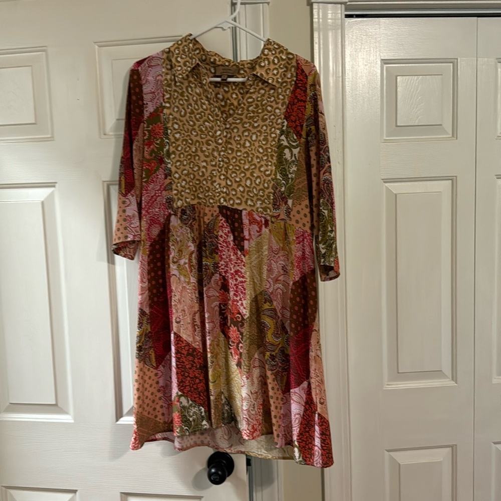 Kachel X Anthropologie Benedetta silk tunic dress